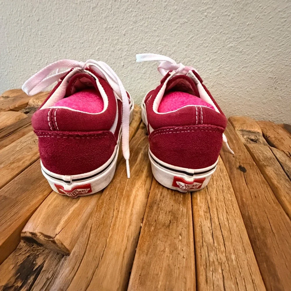 Vans Old Skool Burgundy Maroon Suede Canvas Skate Shoes Mens 5.5 Womens 7